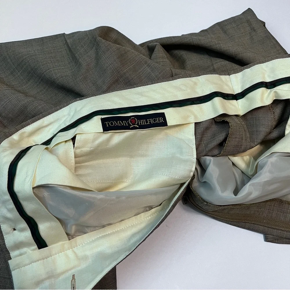 Vintage Tommy Hilfiger‎ Wool Pleated Pants Men’s 36 Missing Button